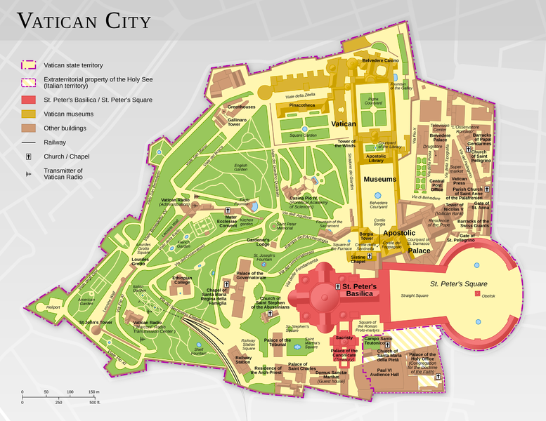 Mapa do Vaticano retirado de wikipedia.com